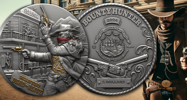 Der Wilde Westen: Kopfgeldjäger in 2 Oz Silber